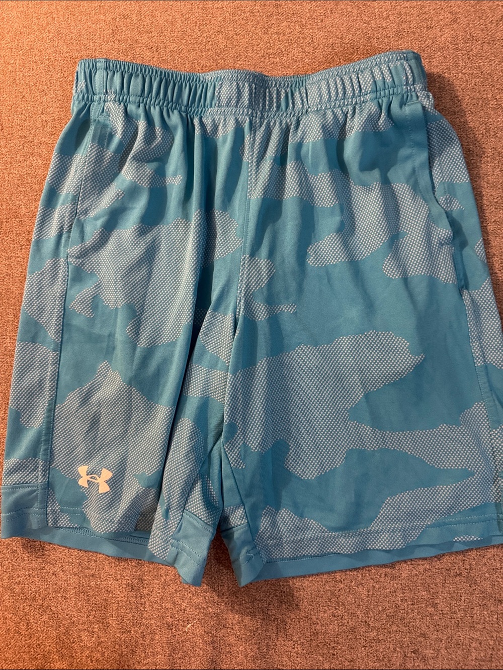 5/$15- Under Armour Teal Blue Camo Athletic Shorts